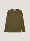 Men's Long Sleeve Classic T-shirt in Deep Olive