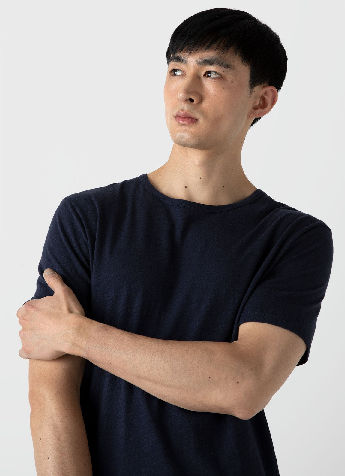 Men's Cotton Linen T-shirt in Navy