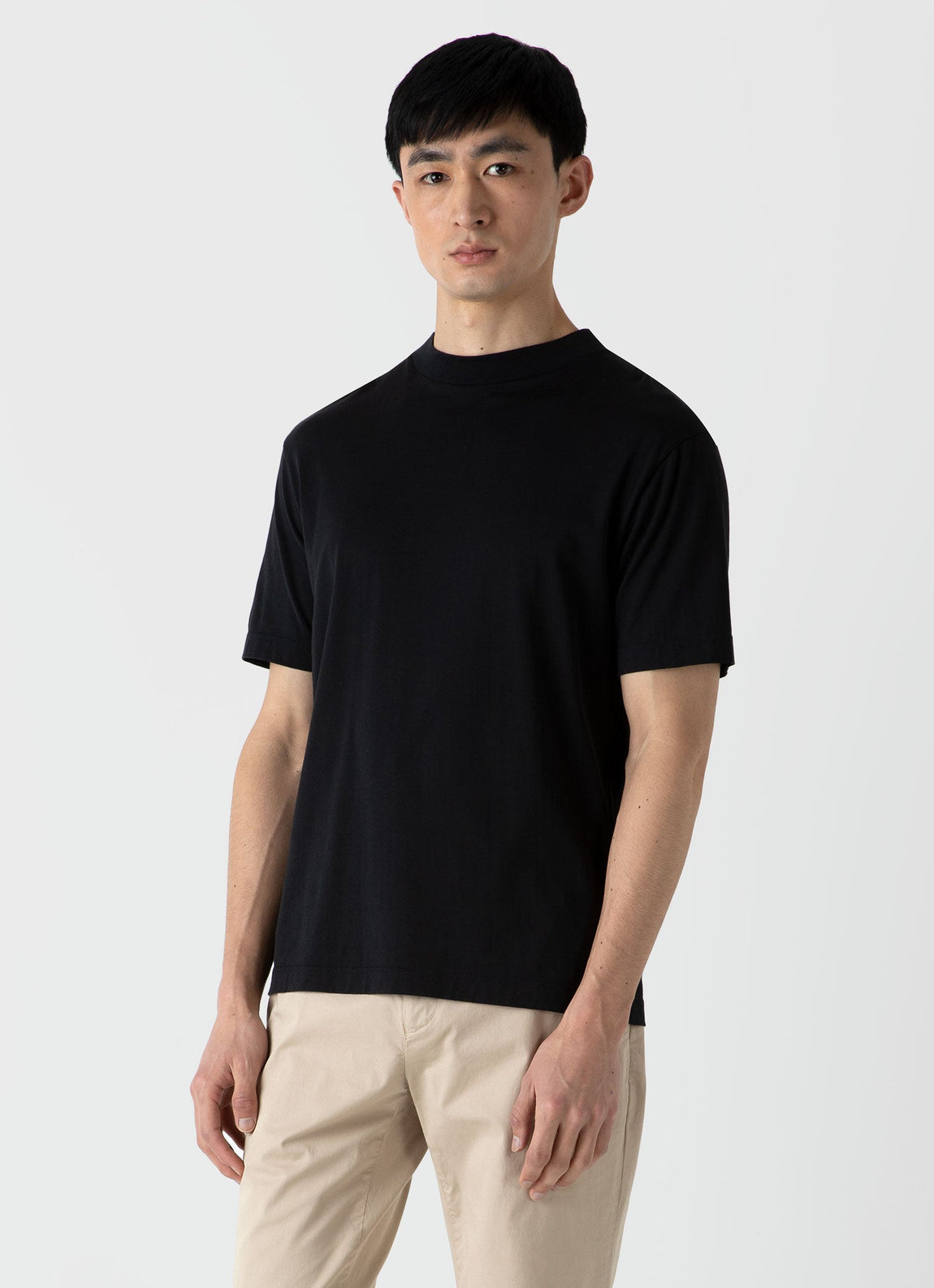 Men's Mock Neck T-shirt in Black