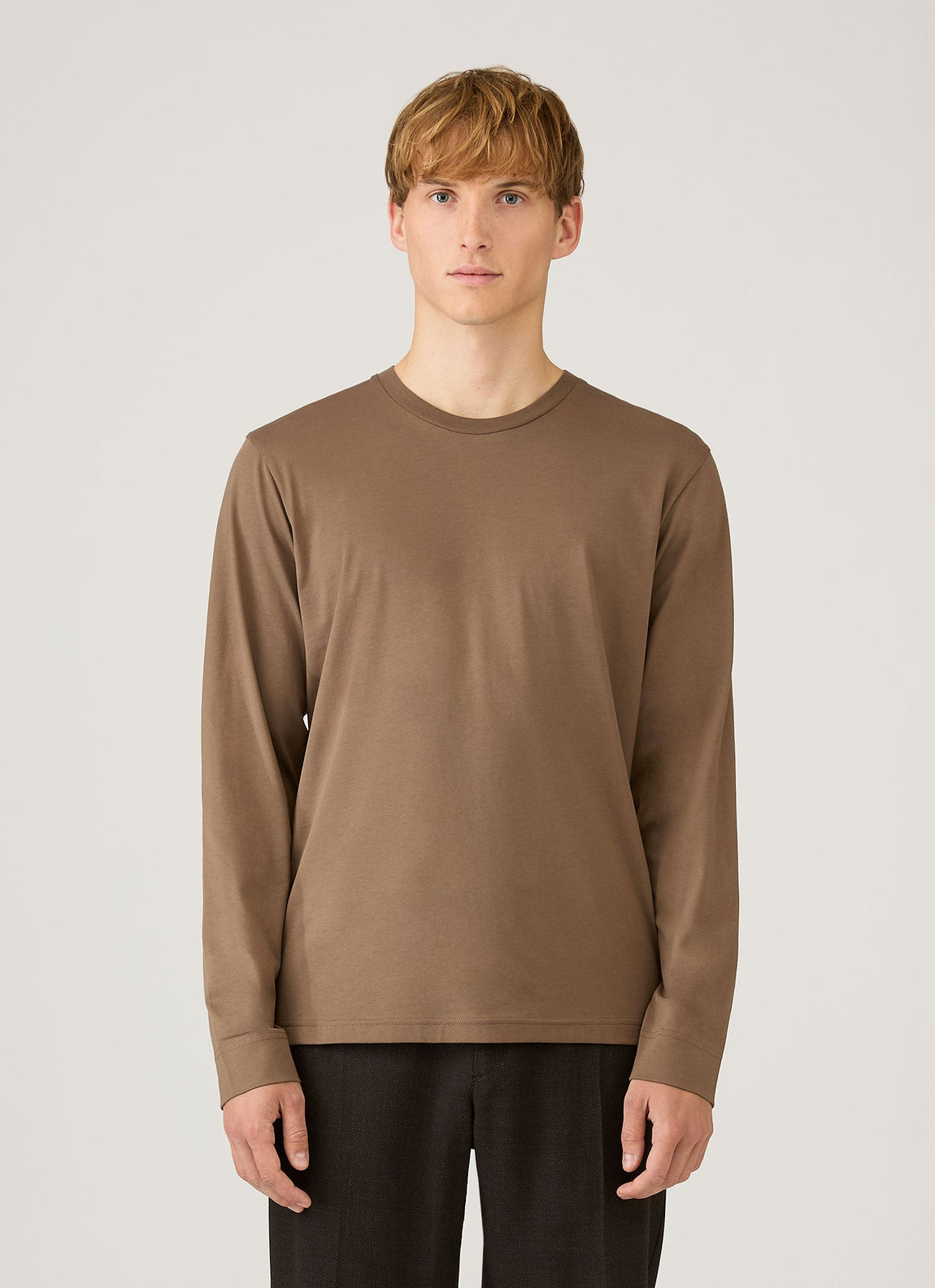 Men's Long Sleeve Riviera Midweight T‑shirt in Dark Cedar