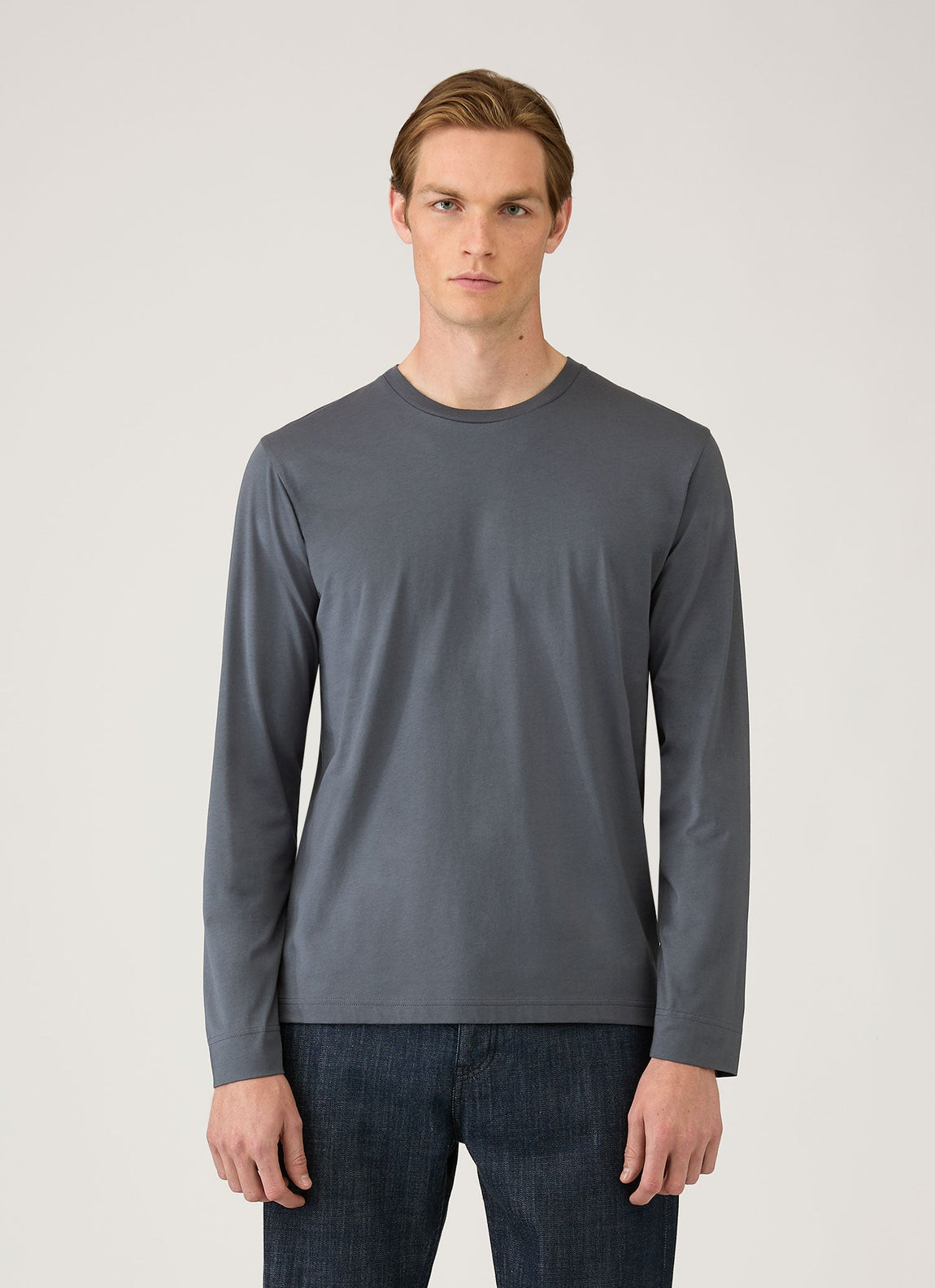 Men's Long Sleeve Riviera Midweight T‑shirt in Slate Blue