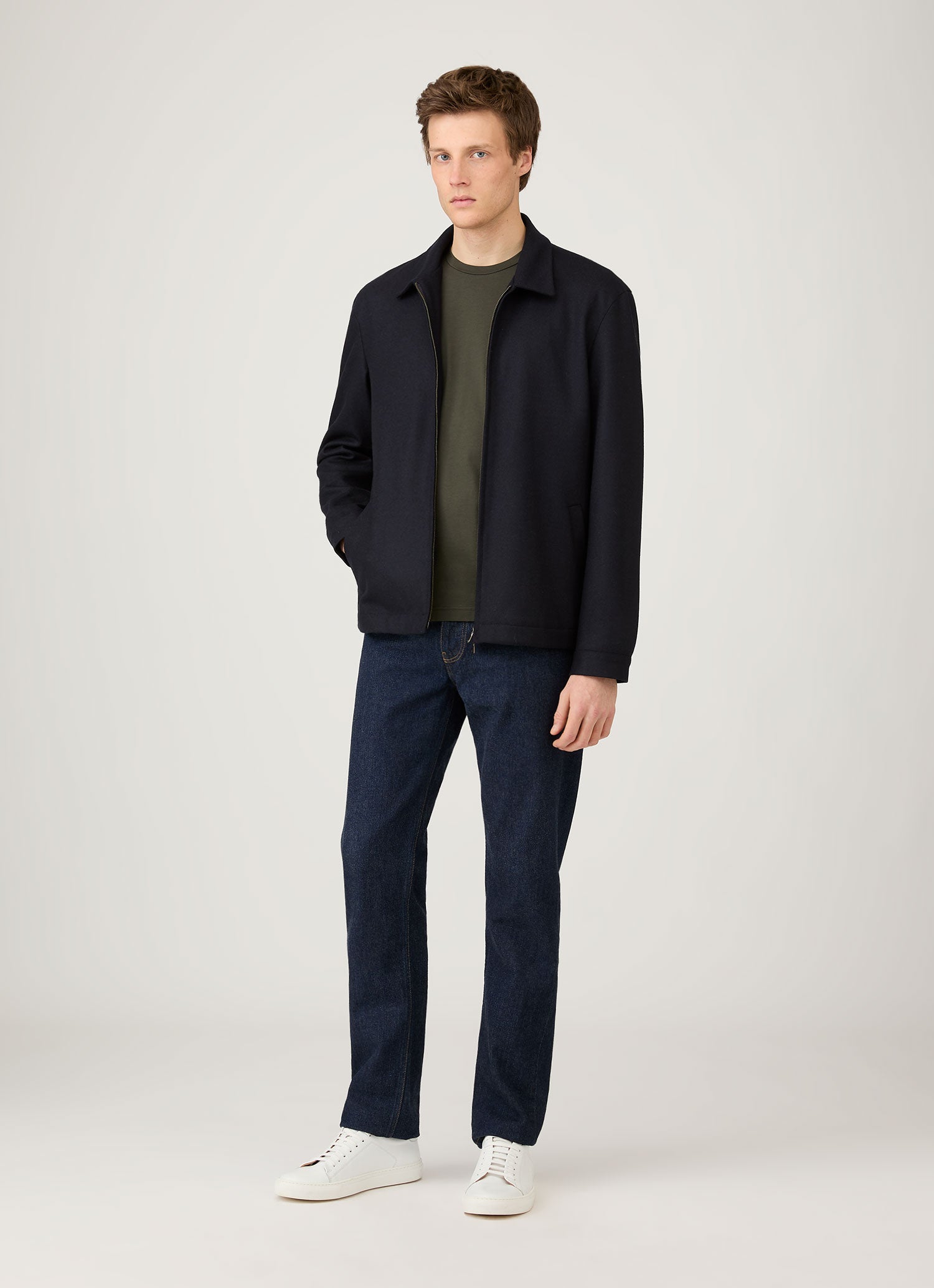 Men's Long Sleeve Riviera Midweight T-shirt in Dark Green