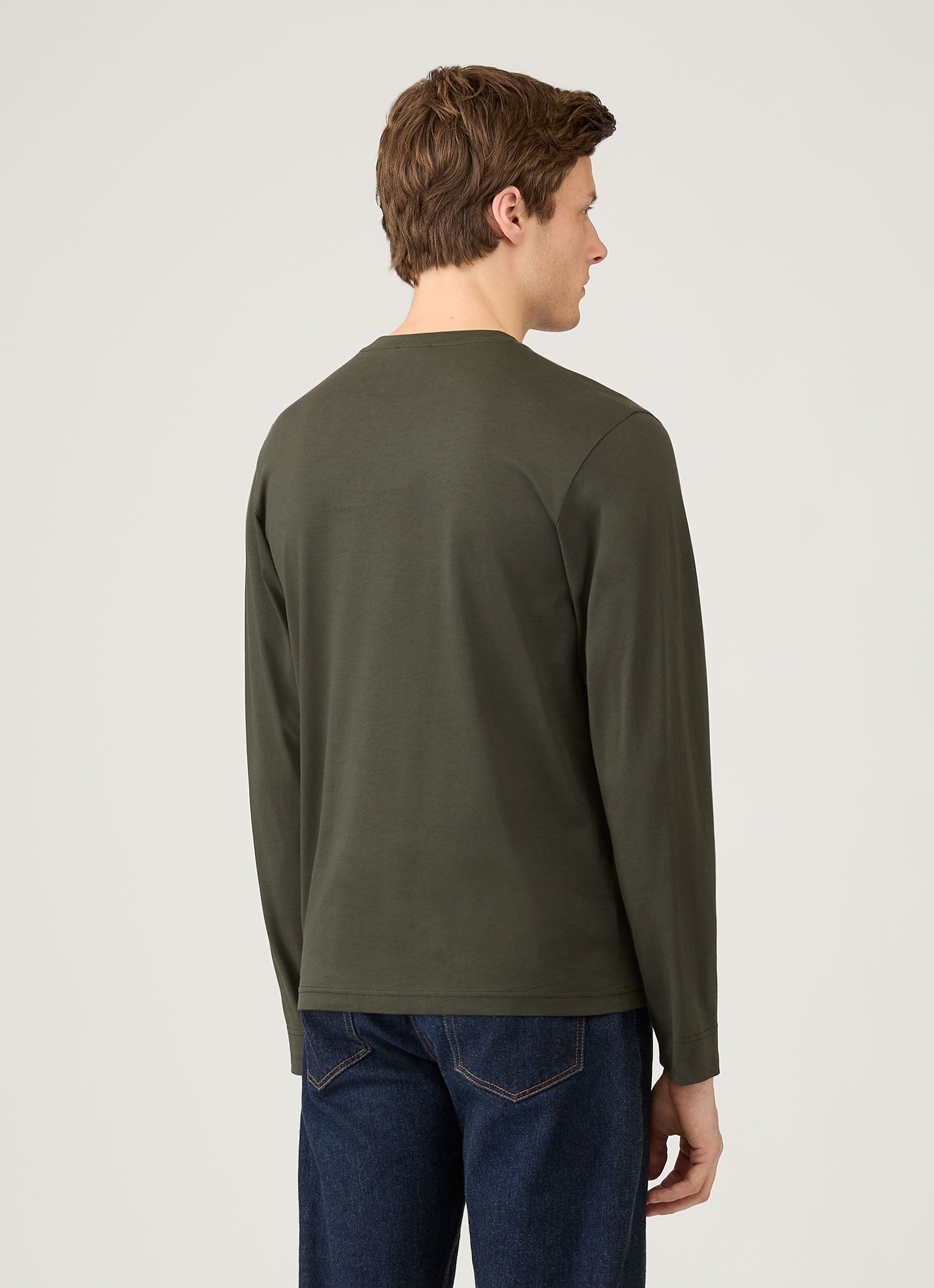 Men's Long Sleeve Riviera Midweight T-shirt in Dark Green