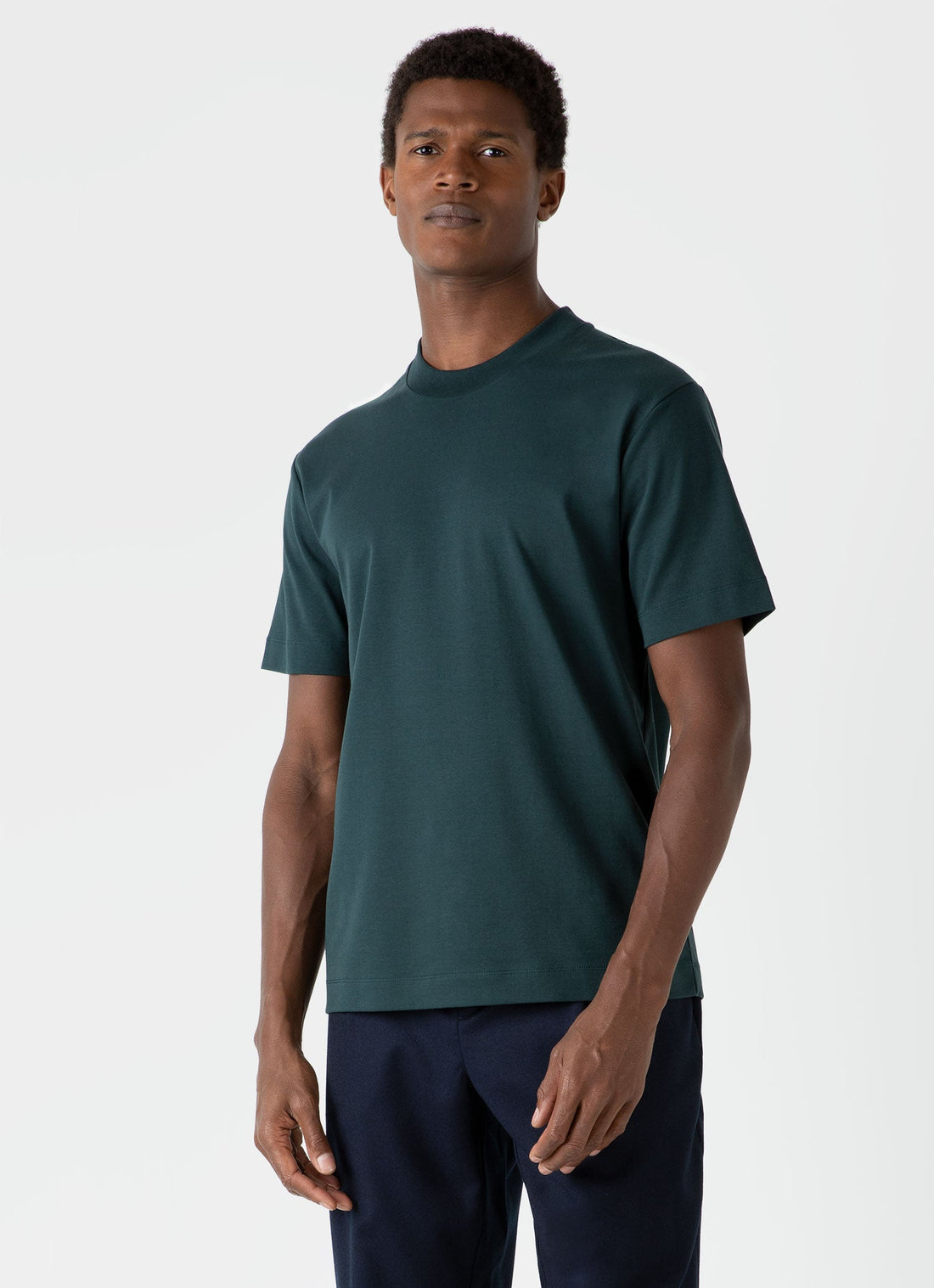 Men's Brushed Cotton T-shirt in Peacock