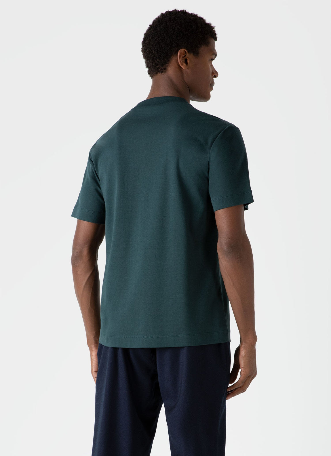 Men's Brushed Cotton T-shirt in Peacock