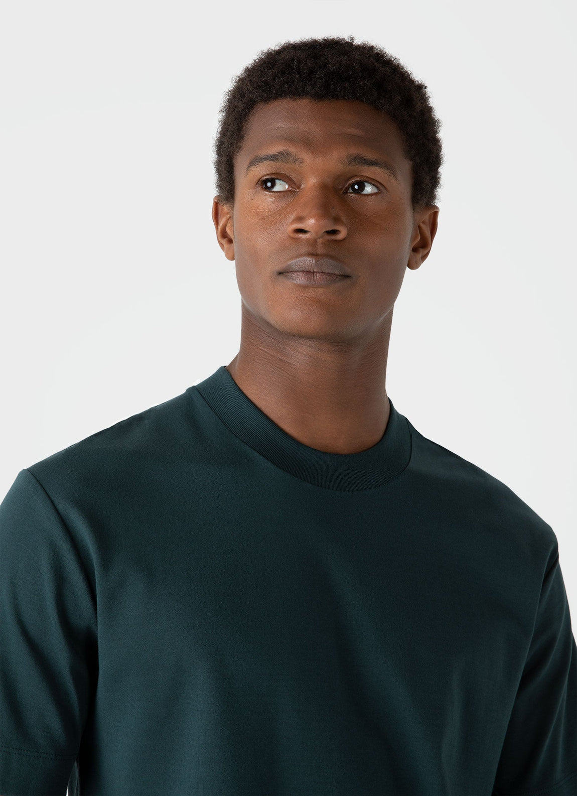 Men's Brushed Cotton T-shirt in Peacock
