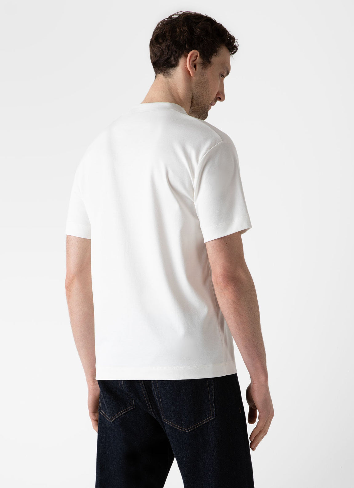 Men's Brushed Cotton T-shirt in Ecru