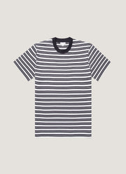 Men's Relaxed Fit Heavyweight T-shirt in White/Navy