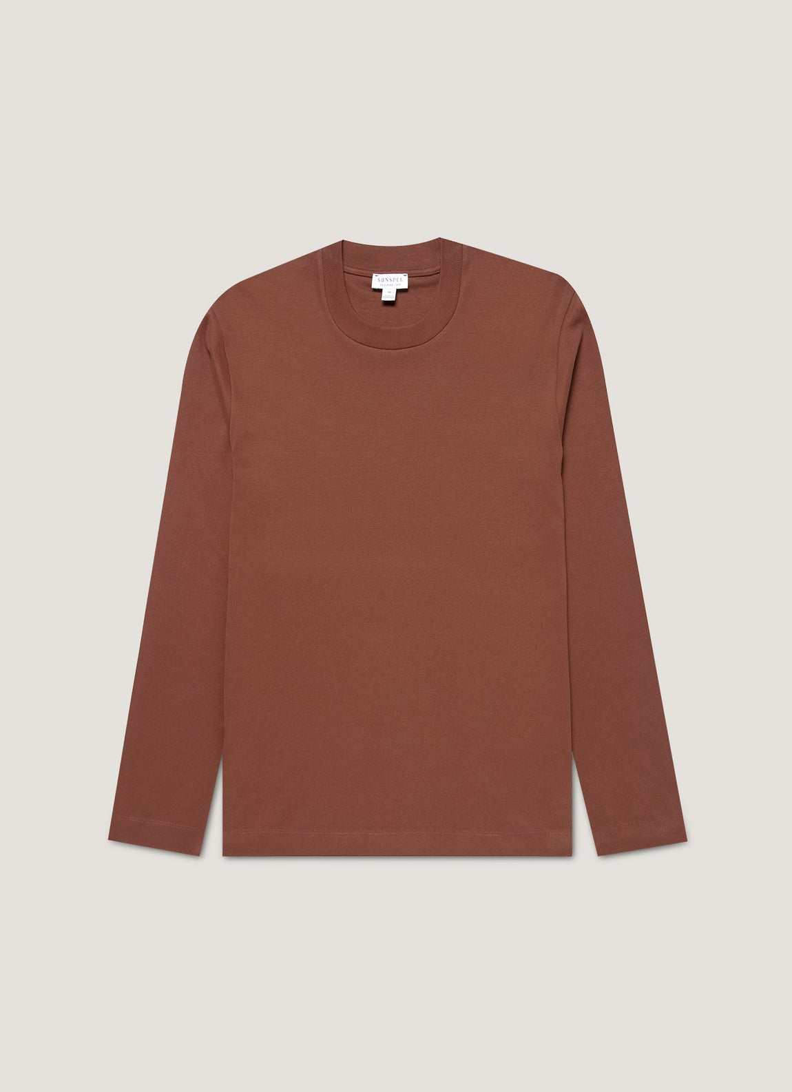 Men's Long Sleeve Heavyweight T-shirt in Conker Brown