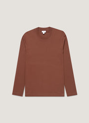 Men's Long Sleeve Heavyweight T-shirt in Conker Brown
