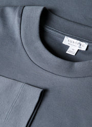 Men's Long Sleeve Heavyweight T-shirt in Slate Blue