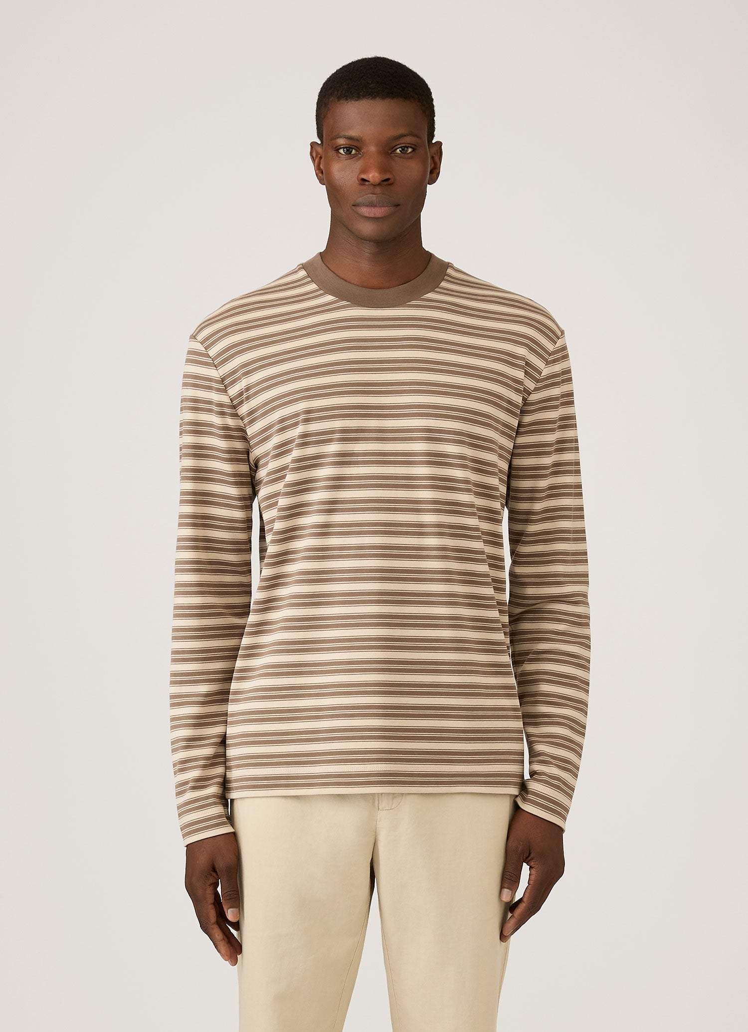 Men's Long Sleeve Heavyweight T-shirt in Hazelwood/Dark Cedar