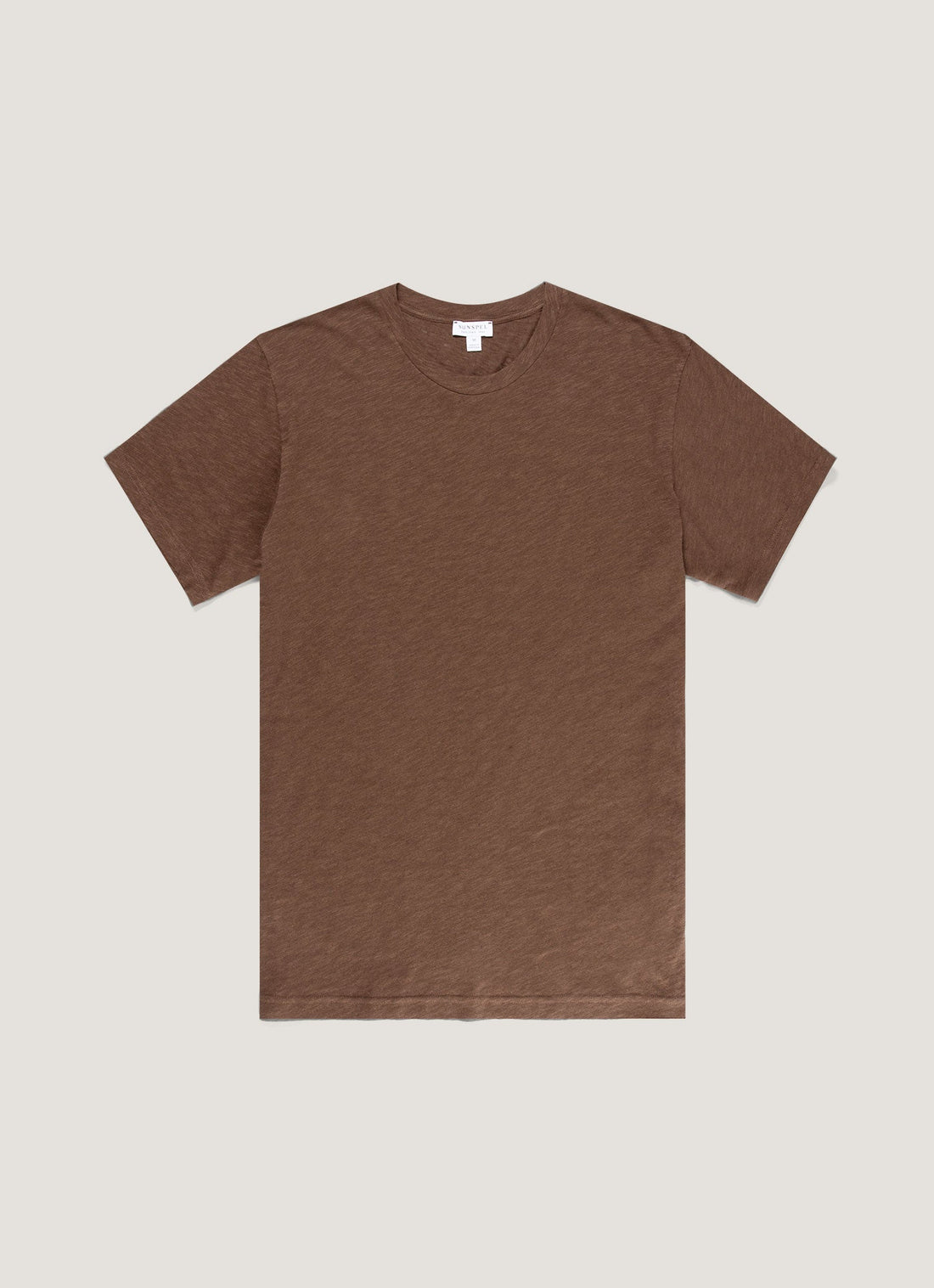 Men's Cotton Linen T-shirt in Dark Walnut