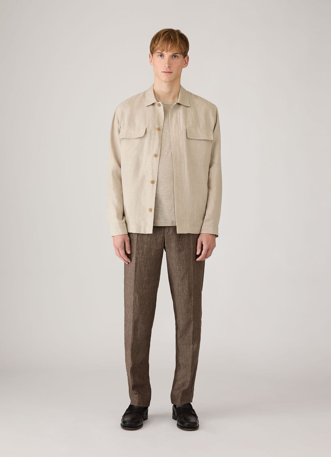 Men's Cotton Linen T-shirt in Ash