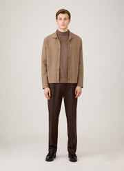 Men's Roll Neck Heavyweight T-shirt in Bark