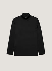 Men's Roll Neck Heavyweight T-shirt in Black