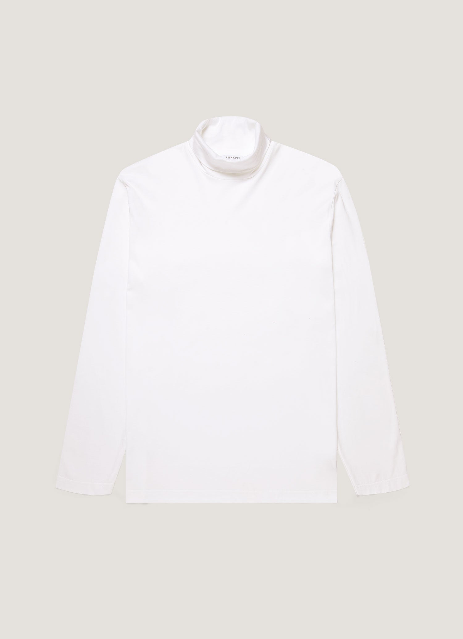 Men's Long Sleeve Roll Neck in White