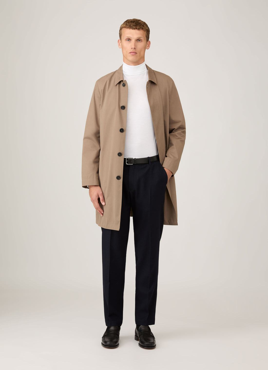 Men's Long Sleeve Roll Neck in White