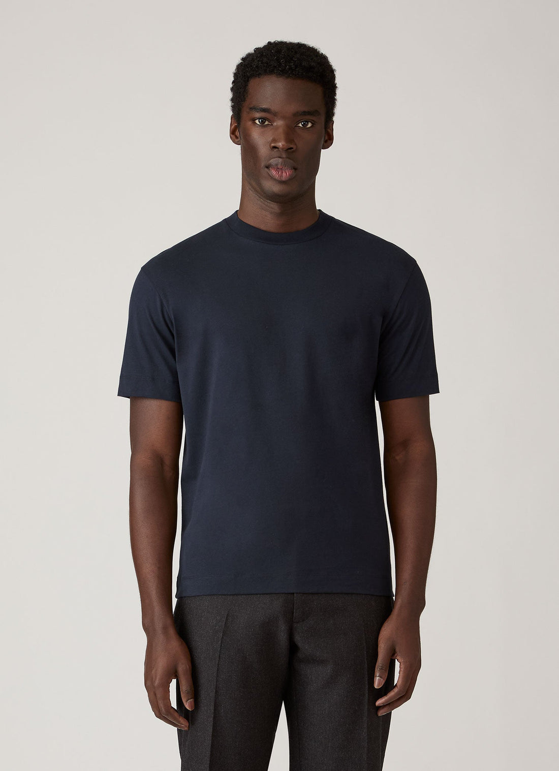 Men's Brushed Cotton T-shirt in Midnight Navy