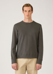 Men's Long Sleeve Cellulock Crew Neck in Charcoal