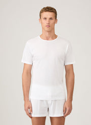 Men's Cellular Cotton Underwear T-shirt in White