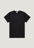 Men's Sea Island Cotton Knit T-shirt in Black