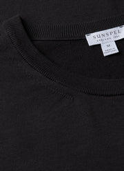 Men's Sea Island Cotton Knit T-shirt in Black
