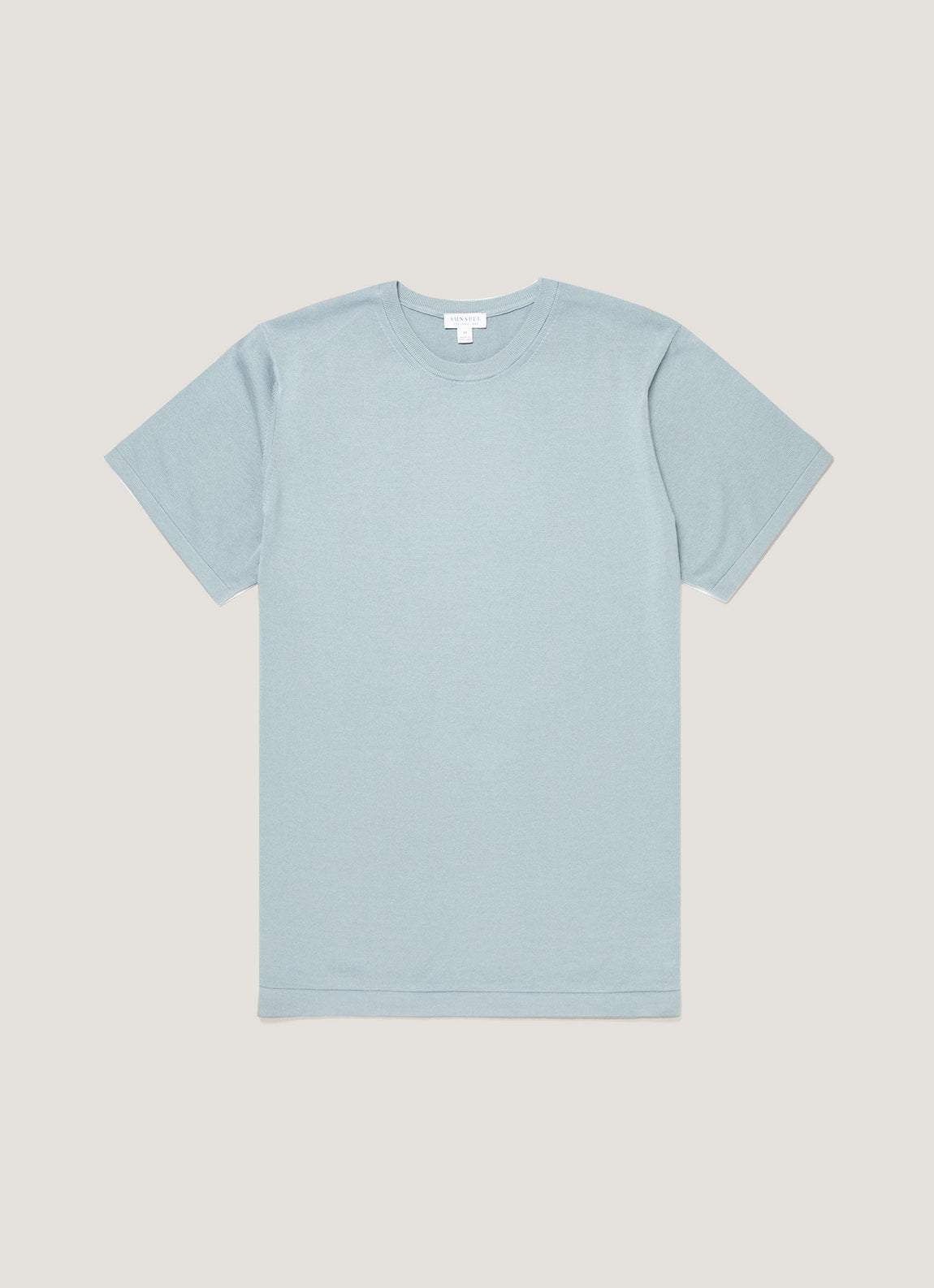 Men's Sea Island Cotton Knit T-shirt in Stone Blue