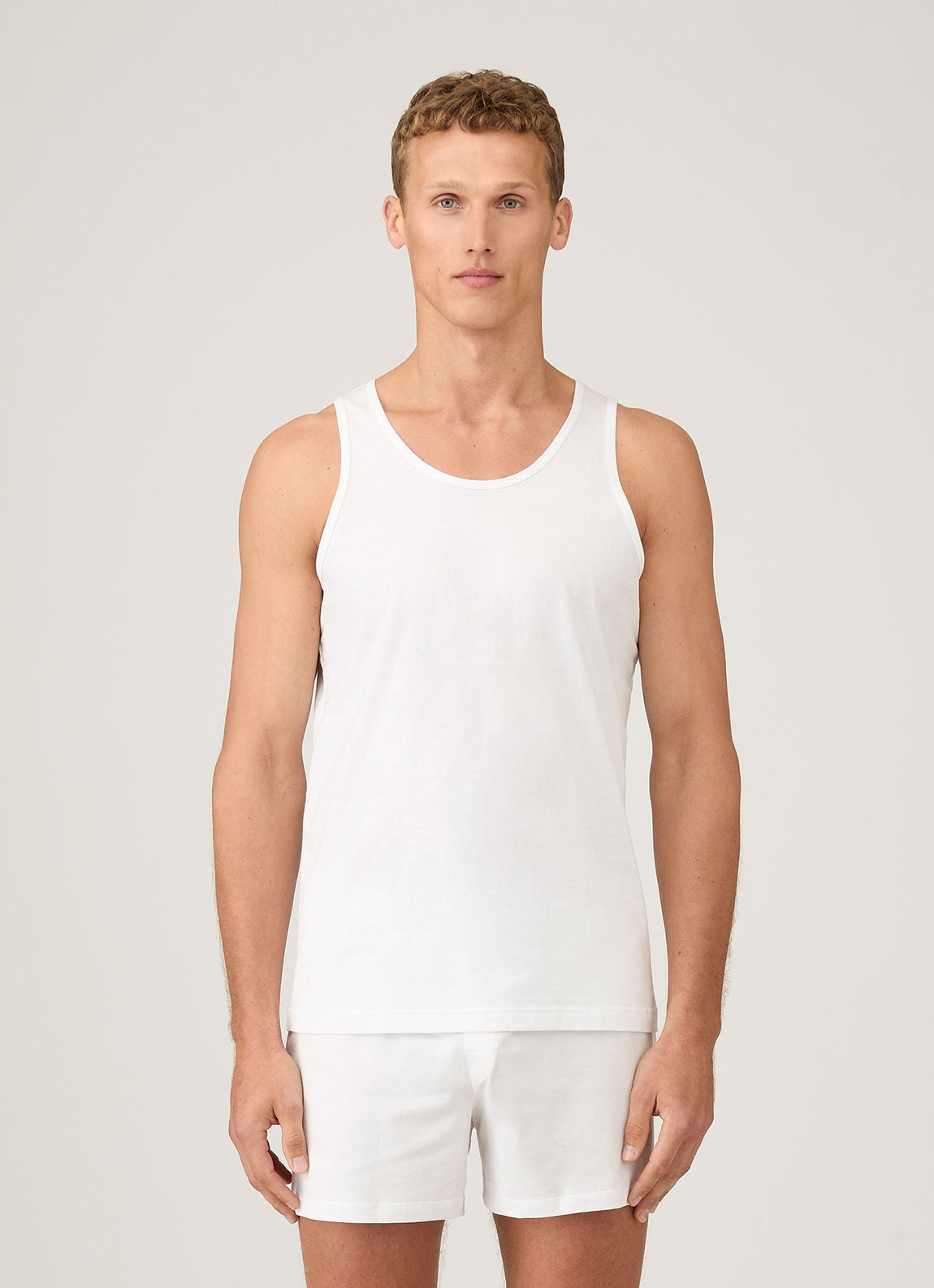 Men's Superfine Cotton Underwear Vest in White