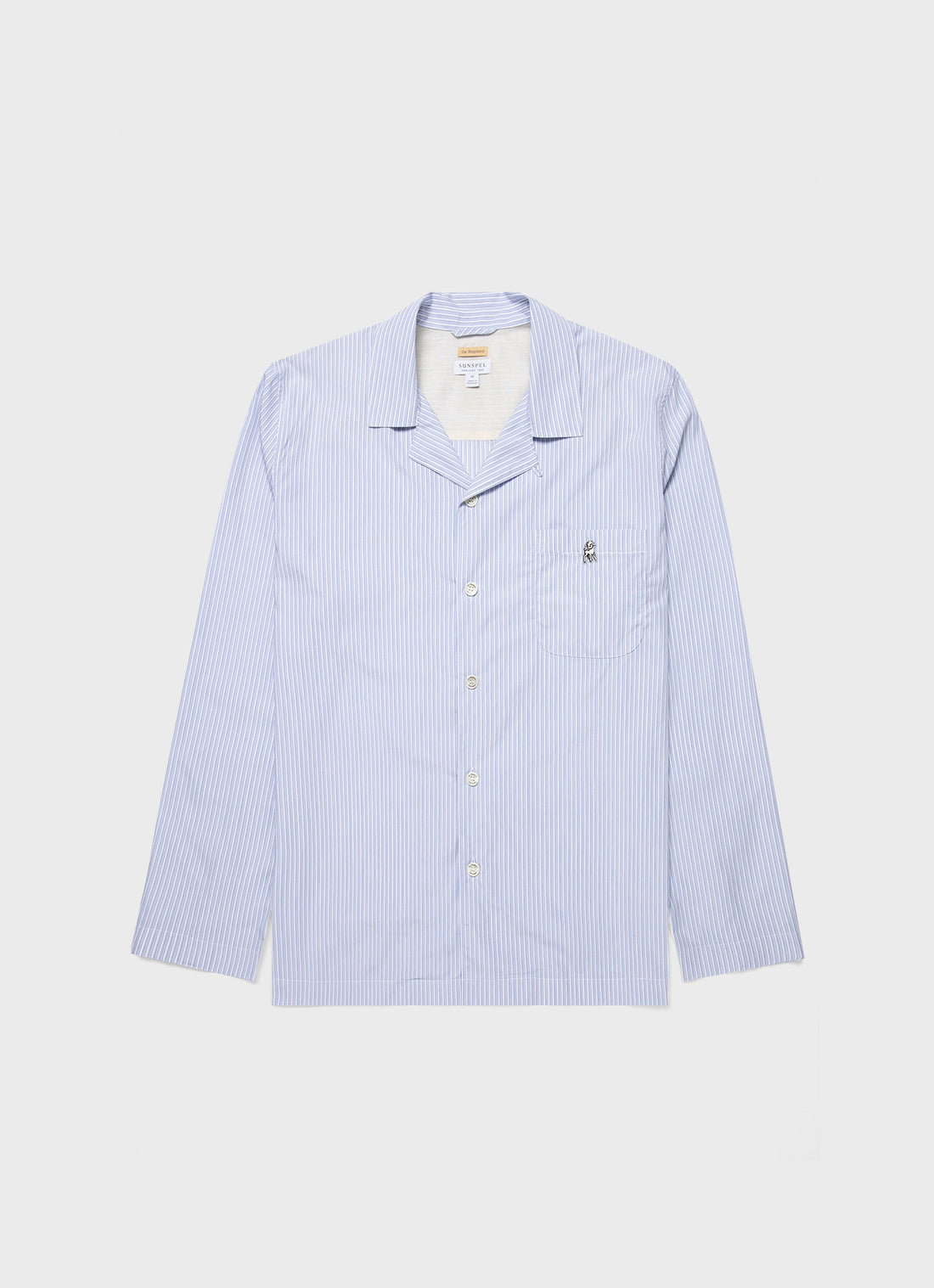 Men's Sunspel x the Shepherd UNDERCOVER Pyjama Shirt in Blue/White Stripe