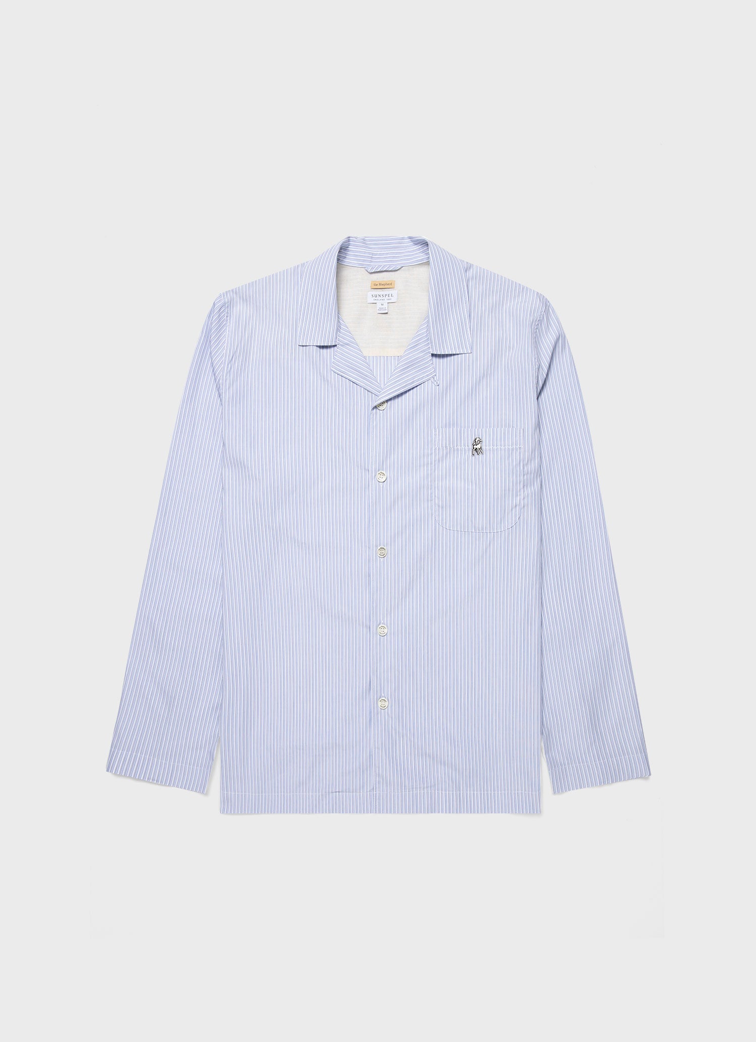 Men's Sunspel x the Shepherd UNDERCOVER Pyjama Shirt in Blue/White Stripe