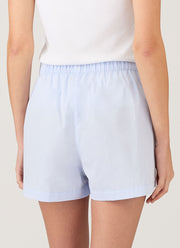 Women's Relaxed Poplin Boxer Short in Pastel Blue