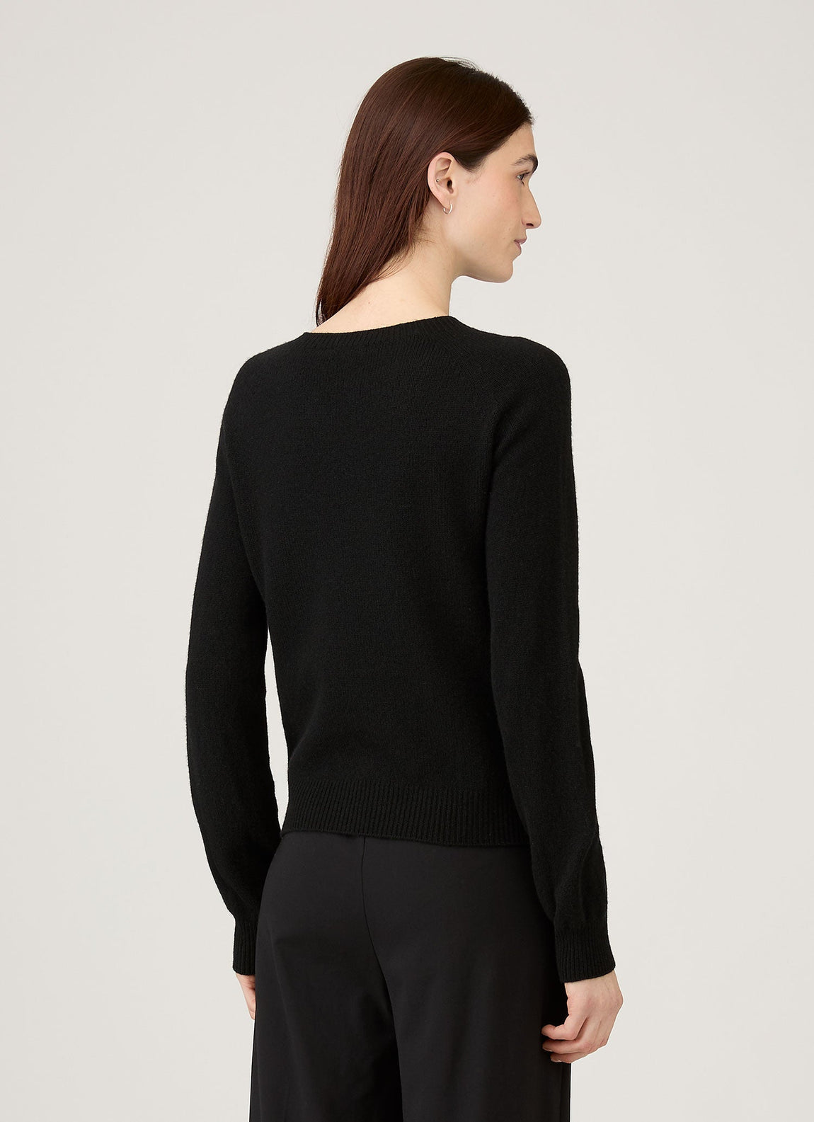 Women's Lambswool Crew Neck Jumper in Black