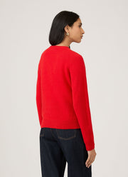 Women's Lambswool Crew Neck Jumper in Bright Red