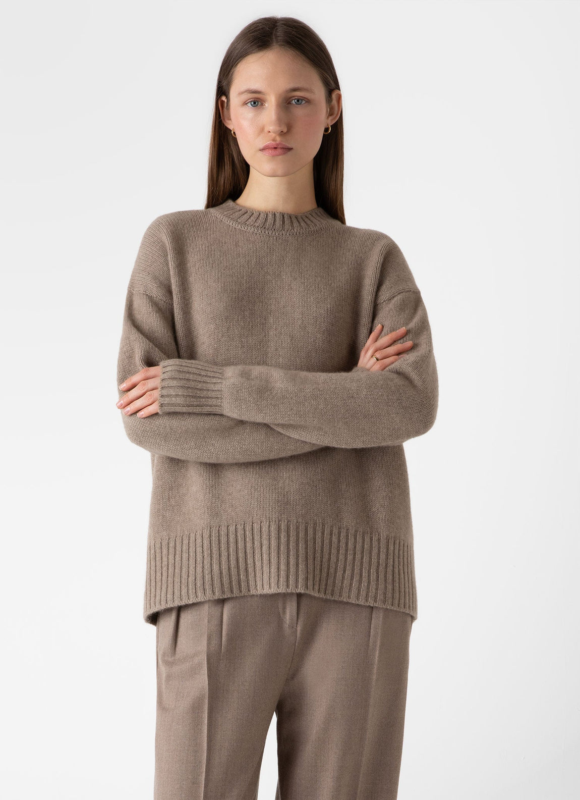 Women's Luxurious Cashmere Jumper in Natural Brown