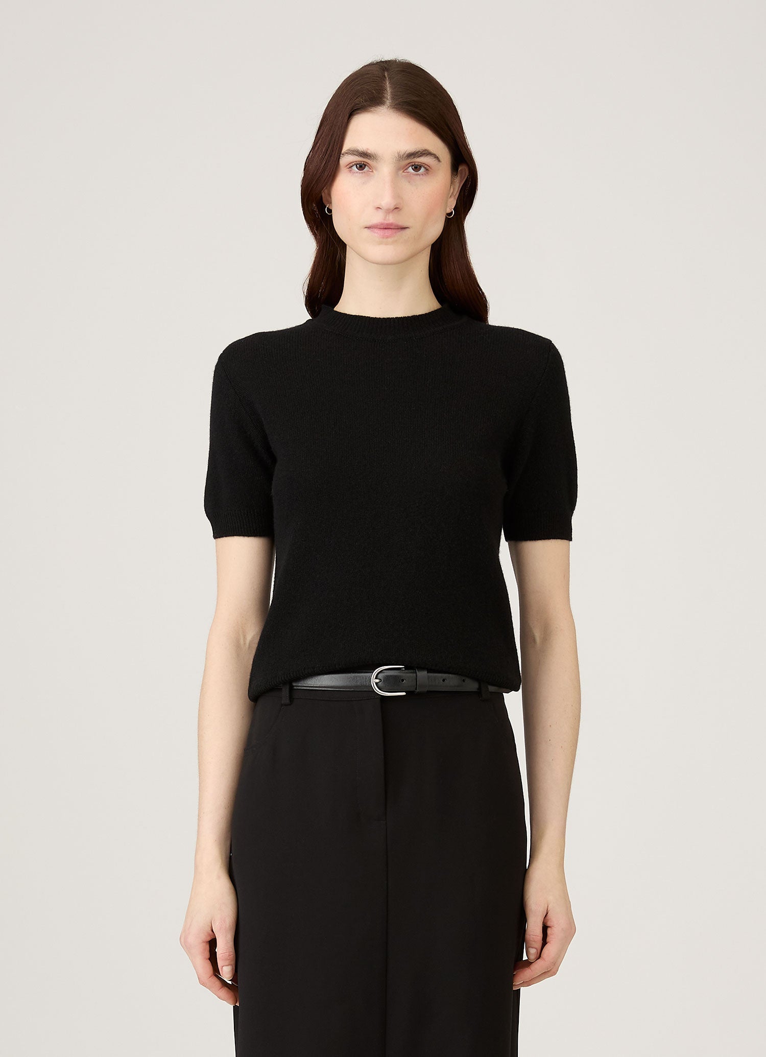 Women's Cashmere T-Shirt in Black