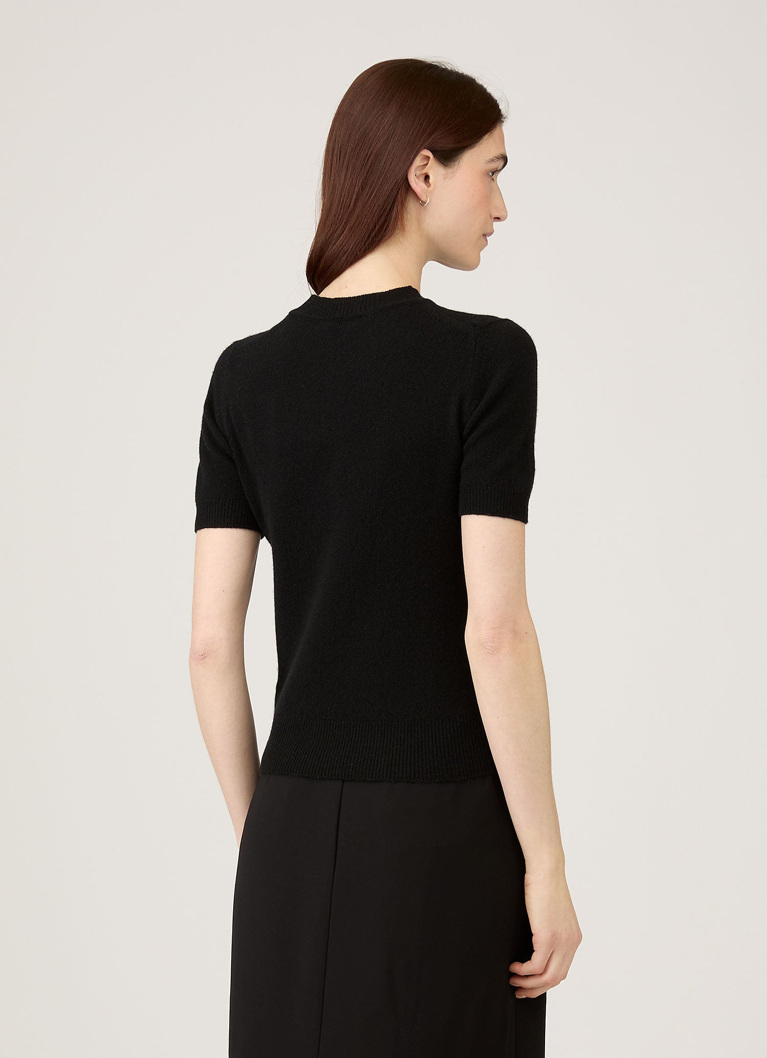 Women's Cashmere T-Shirt in Black