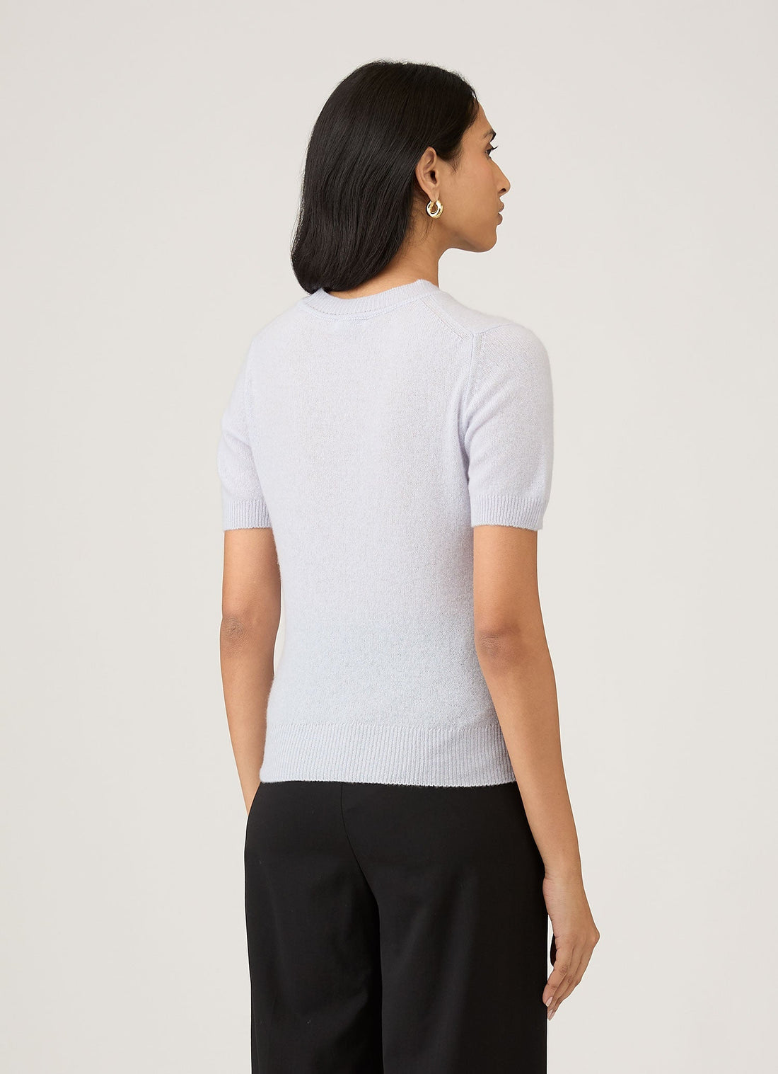 Women's Cashmere T-Shirt in Ice Blue