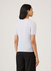 Women's Cashmere T-Shirt in Ice Blue