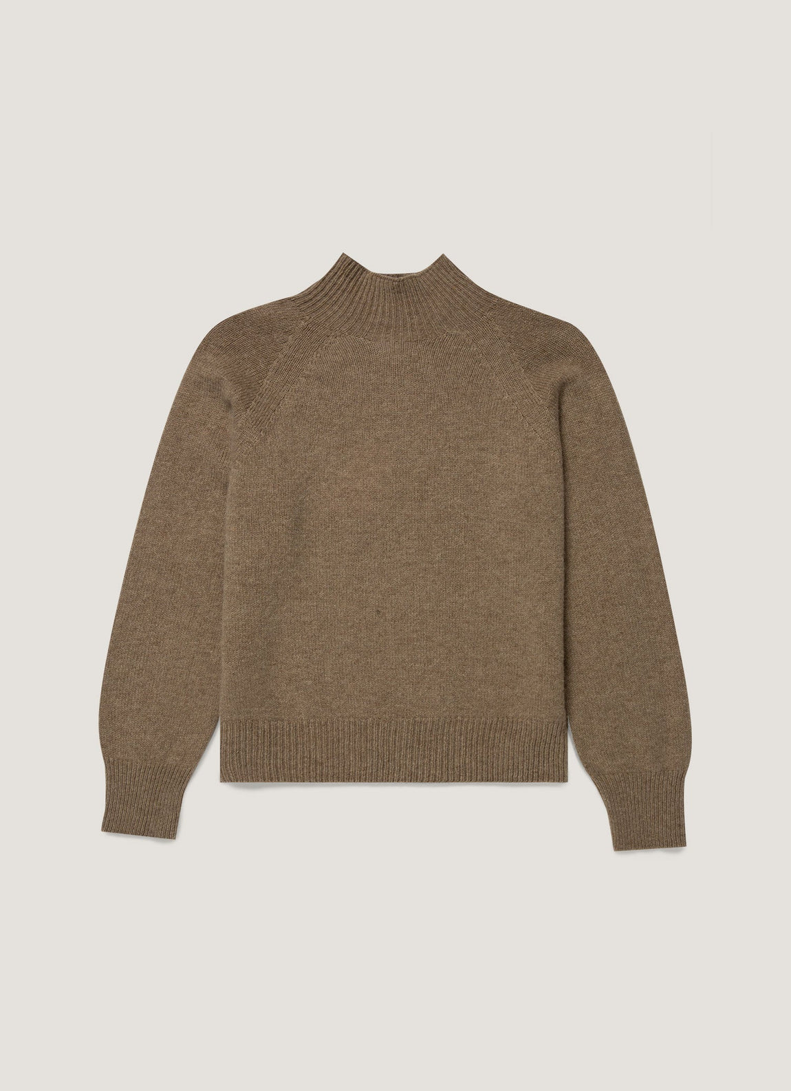 Women's Lambswool Funnel Neck Jumper in Mink