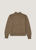 Women's Lambswool Funnel Neck Jumper in Mink