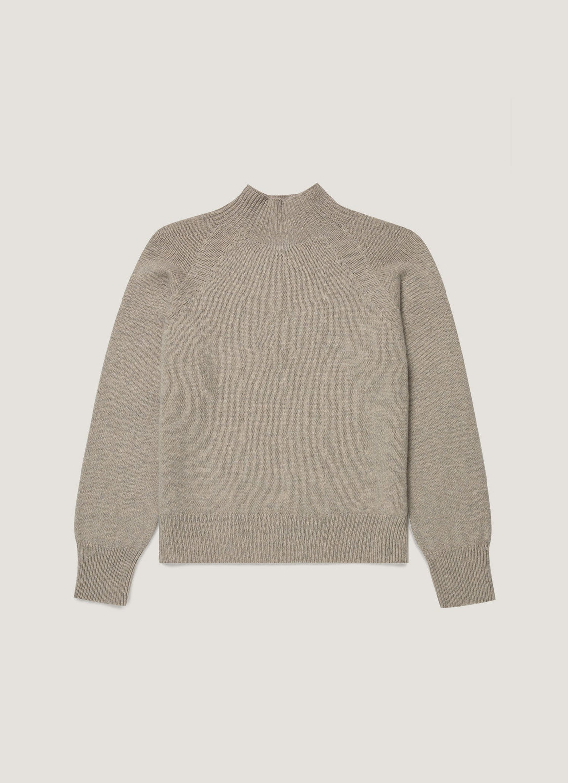 Women's Lambswool Funnel Neck Jumper in Dove Grey Melange