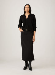 Women's Lambswool Polo Neck Jumper in Black