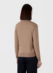 Women's Silk Polo in Oat