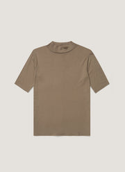Women's Mock Neck Top in Dark Cedar