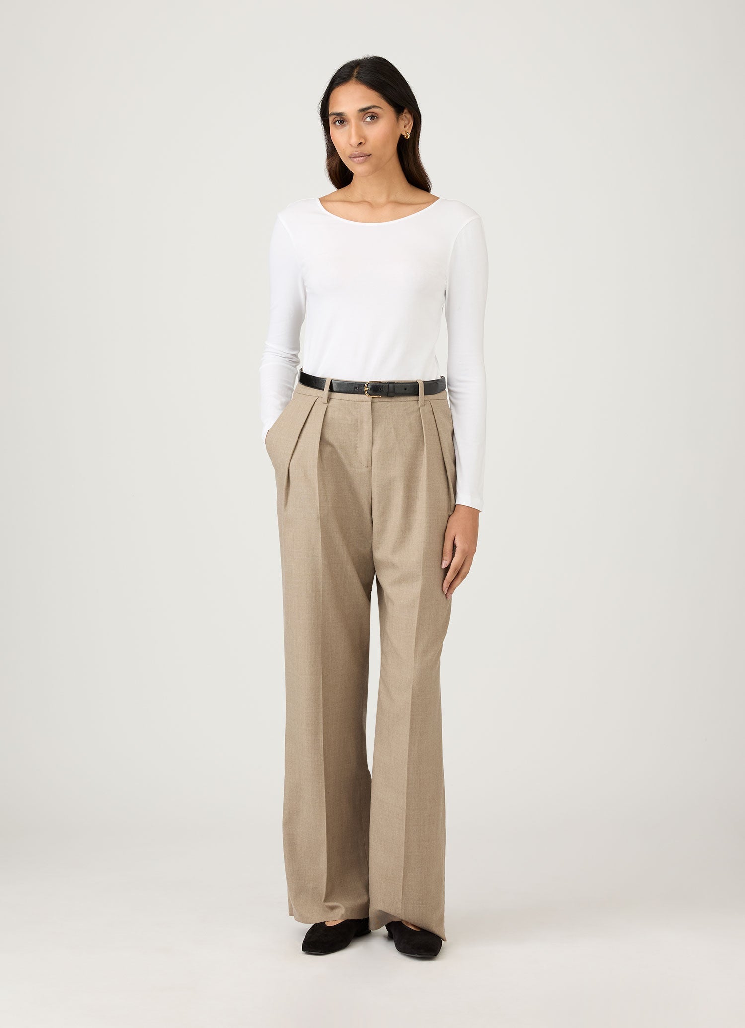 Women's Stretch Cotton Scoop Back Top in White