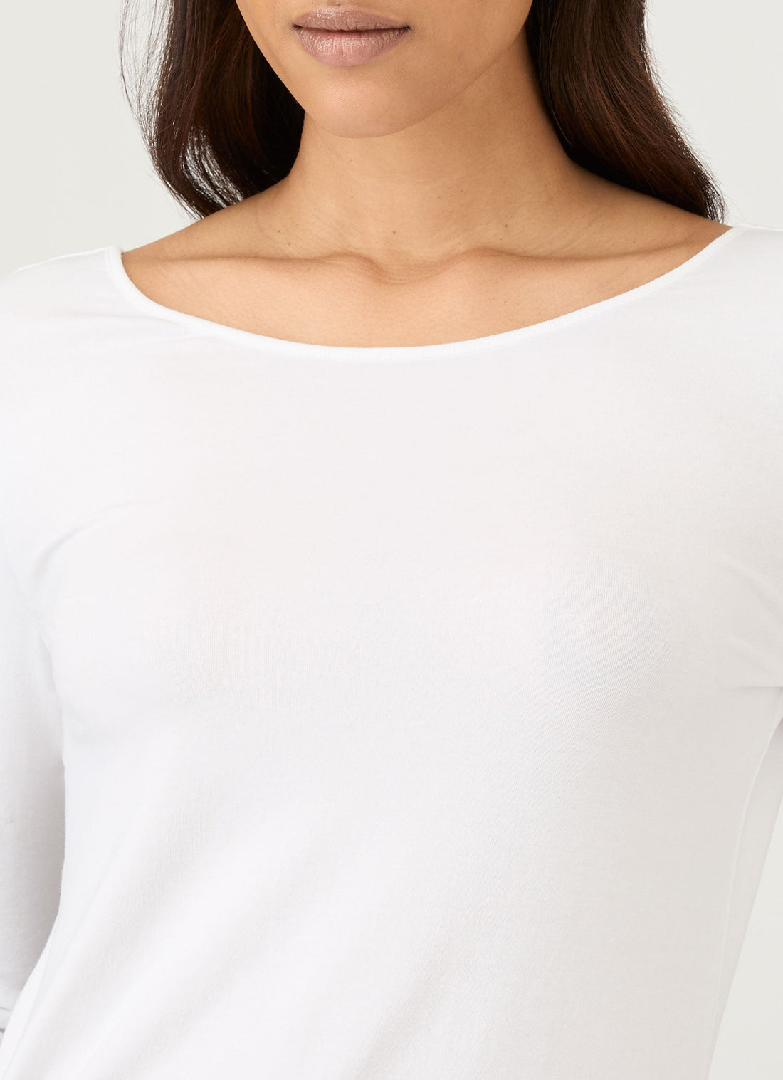 Women's Stretch Cotton Scoop Back Top in White