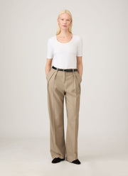 Women's Stretch Cotton Scoop Top in White