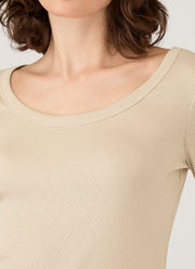 Women's Ribbed Scoop Neck T-shirt in Hazelwood