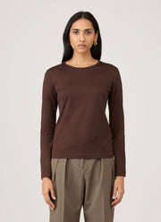 Women's Long Sleeve Classic T-shirt in Truffle